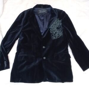 Men's Type Field Apparel Navy Blue Velveteen Blazer Size XXL Exclusive Jacket